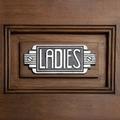 Design Toscano Streamlined Art Deco Cast Iron Ladies Room Door Sign SP3194